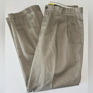 Duck Head mens VINTAGE pleated cuffed taupe chino 100% cotton pants size 36x30
